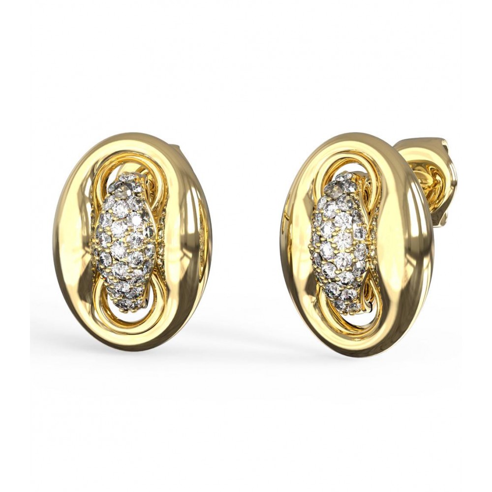 GUESS STEEL MARINA Σκουλαρίκια Χρυσές Καρδιές JUBE06225JWYGT/U