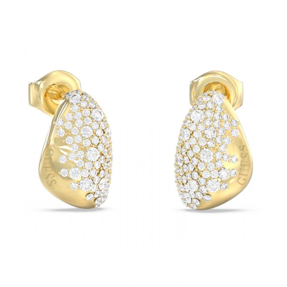 GUESS STEEL MOON DROPS Σκουλαρίκια Χρυσά Βότσαλα JUBE06255JWYGT