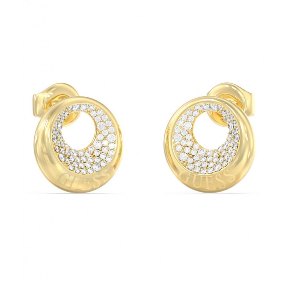 GUESS STEEL MOON DROPS Σκουλαρίκια Χρυσά με Πέτρες JUBE06247JWYGT