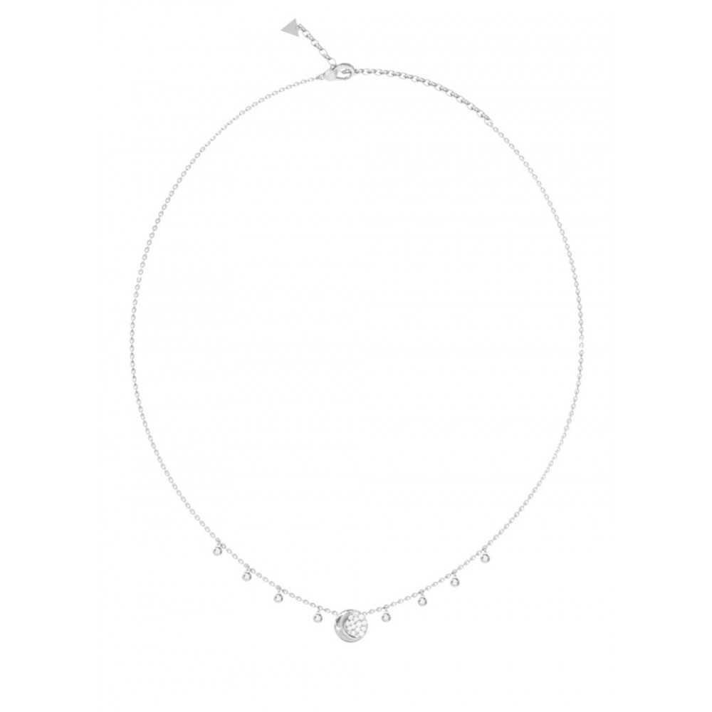 GUESS STEEL MOON DROPS Κολιέ Ασημί JUBN06245JWRHT/U