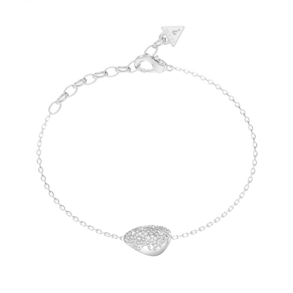 GUESS STEEL MOON DROPS Βραχιόλι Ασημί Λευκά Ζιργκόν JUBB06254JWRHL 