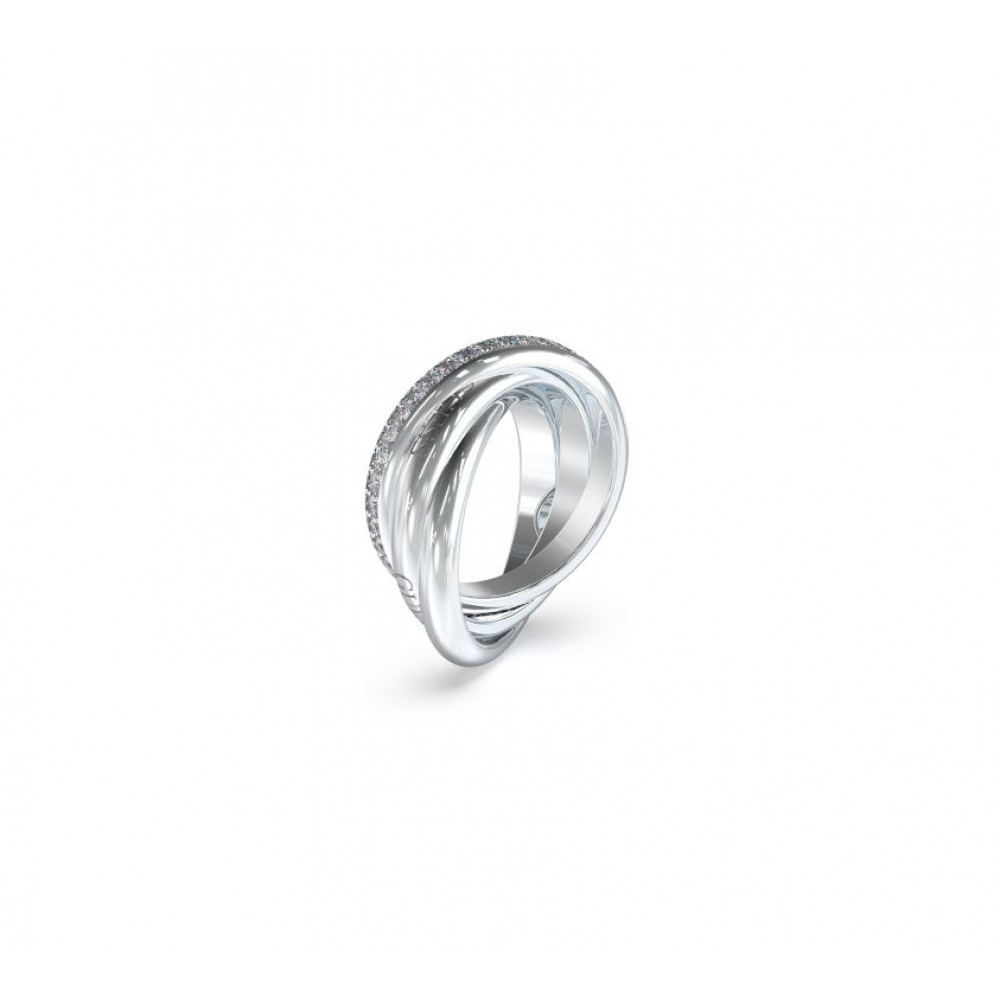 GUESS ασημί δαχτυλίδι PERFECT Με Ζιργκόν Ατσάλι JUBR04067JWRH