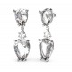 GUESS WONDERLIGHTS  Ασημένια Σκουλαρίκια Λευκά Κρύσταλλα JUBE04402JWRHT/U