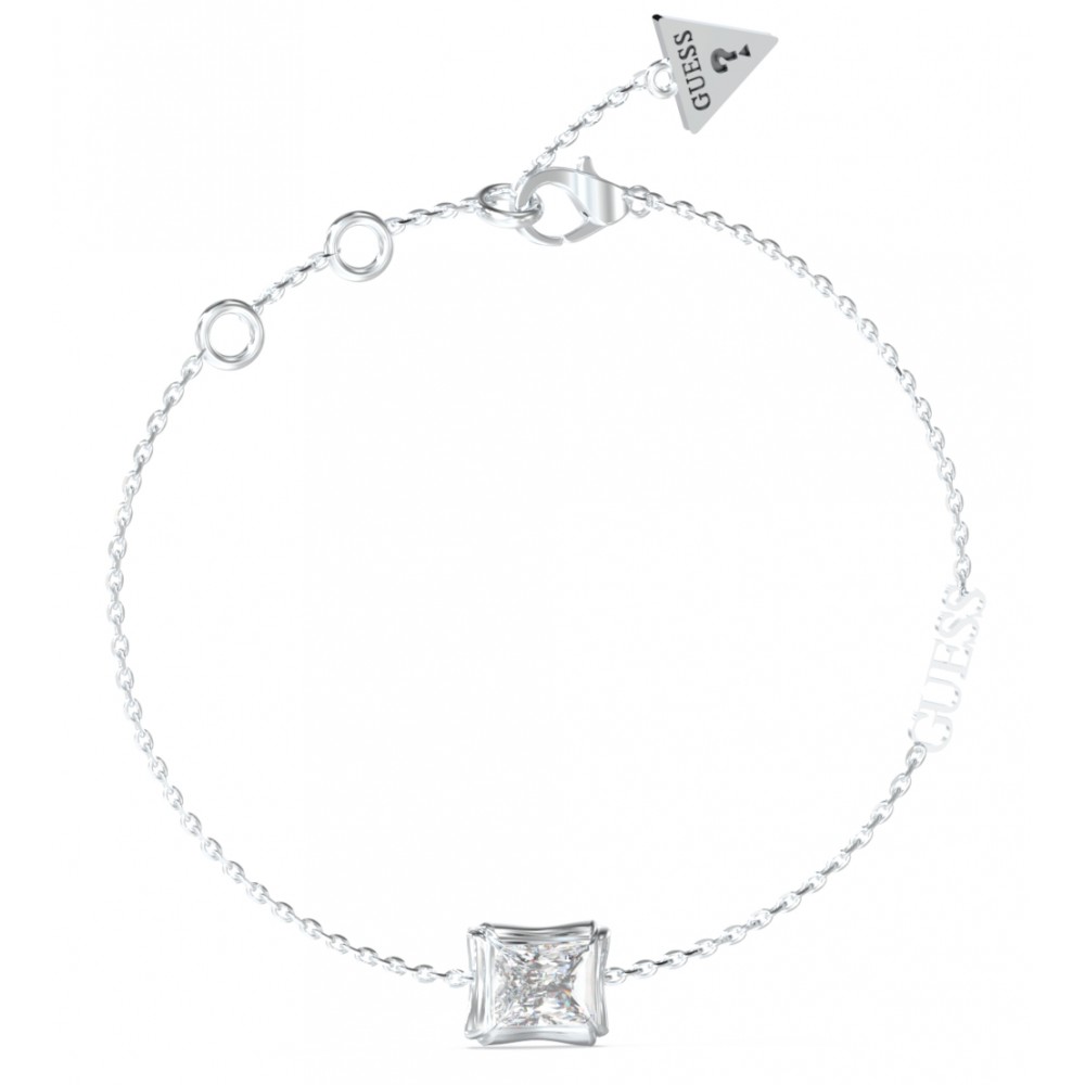 GUESS STEEL BAMBOO Βραχιόλι Ασημένιο Με Πέτρα JUBB05171JWRHL 