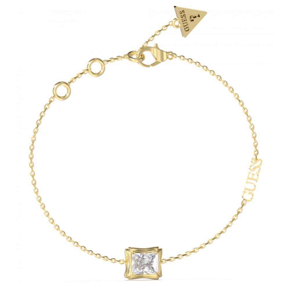 GUESS STEEL BAMBOO Βραχιόλι Χρυσό Με Πέτρα JUBB05171JWYGL