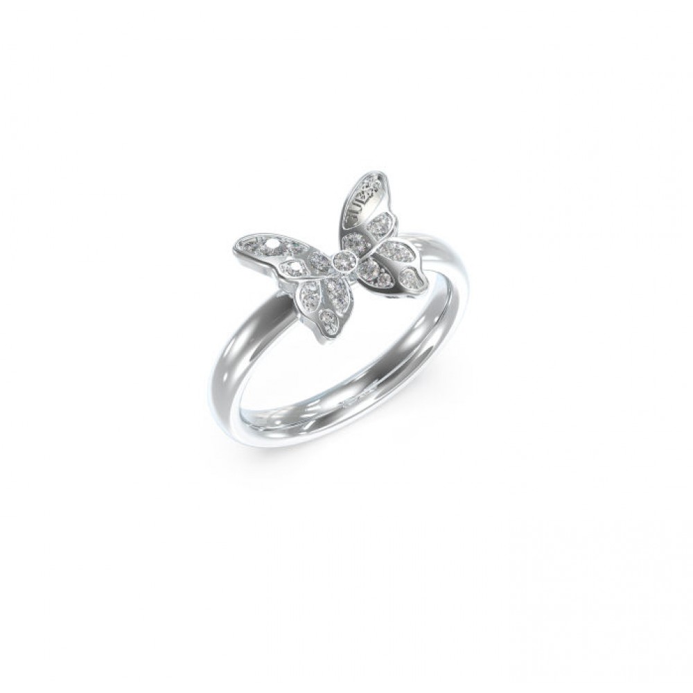 GUESS  STEEL CHRYSALIS Δαχτυλίδι Ασημένιο Με Πεταλούδα JUBR04109JWRH-No.54