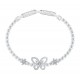 GUESS STEEL LILY Βραχιόλι Ασημένιο Με Πεταλούδα Με Πέτρες  JUBB05119JWRHT/U