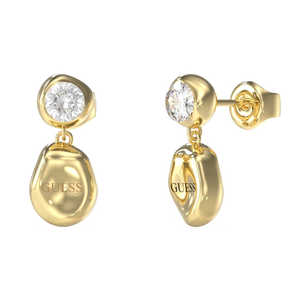 GUESS  STEEL PANAREA Σκουλαρίκια Χρυσά Βότσαλα Με Πέτρες JUBE05187JWYGT/U