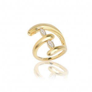JCOU HUG Γυναικείο Δαχτυλίδι Επίχρυσο Ασήμι 925 Size 52 JW910G0-02S