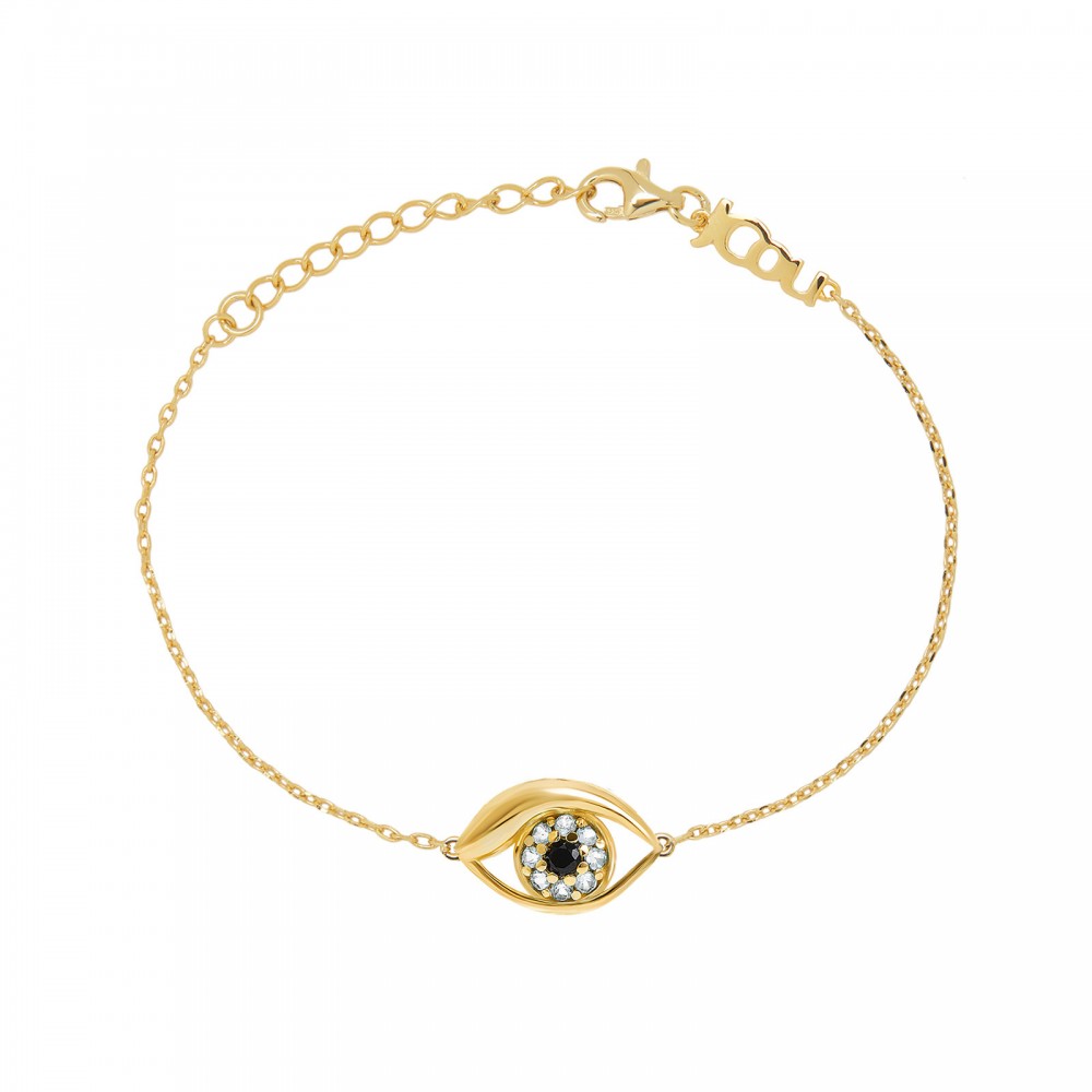 JCOU EYE CHARM BRACELET 925° GOLD Ασήμι 925 JW602G JCOU EYE CHARM BRACELET 925° GOLD Ασήμι 925 JW602G