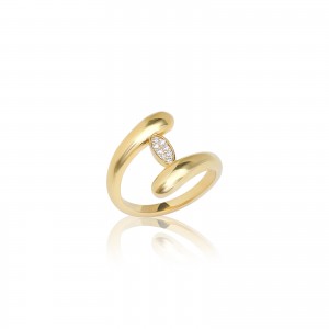 JCOU HUG Γυναικείο Δαχτυλίδι Επίχρυσο Ασήμι 925 Size 54 JW910G0-01M