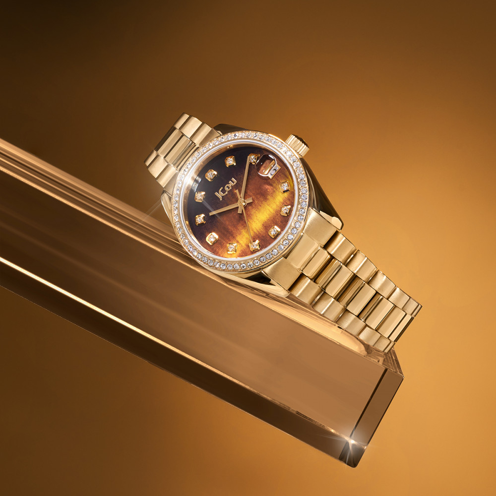 JCOU GLISS  Ρολόι  Γυναικείο Επιχρυσωμένο Ανοξείδωτο Ατσάλι Μπρασελέ   JU19060-6 