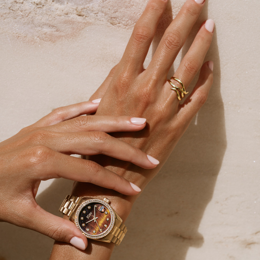 JCOU GLISS  Ρολόι  Γυναικείο Επιχρυσωμένο Ανοξείδωτο Ατσάλι Μπρασελέ   JU19060-6 