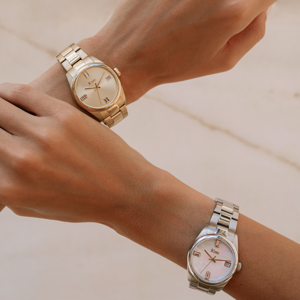 JCOU EMERALD II Ρολόι  Γυναικείο Ασημί Ανοξείδωτο Ατσάλι Μπρασελέ JU19061-1 