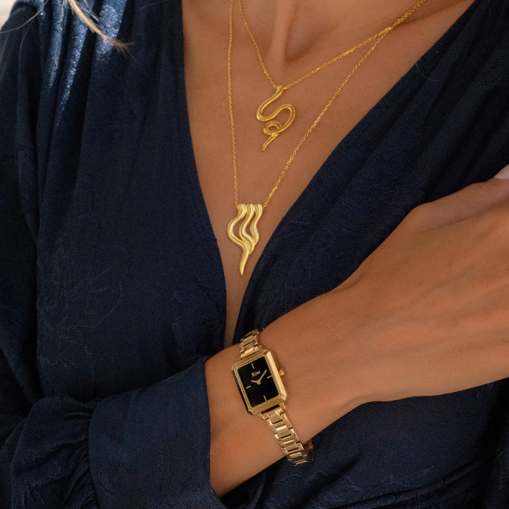 JCOU MÉDUSE Ρολόι  Γυναικείο Επιχρυσωμένο Ανοξείδωτο Ατσάλι Μπρασελέ JU19063-2