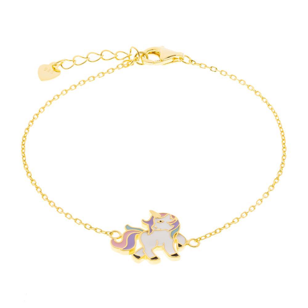 JOOLS Βραχιόλι Παιδικό Μονόκερος Επίχρυσο Ασήμι 925 ST3974