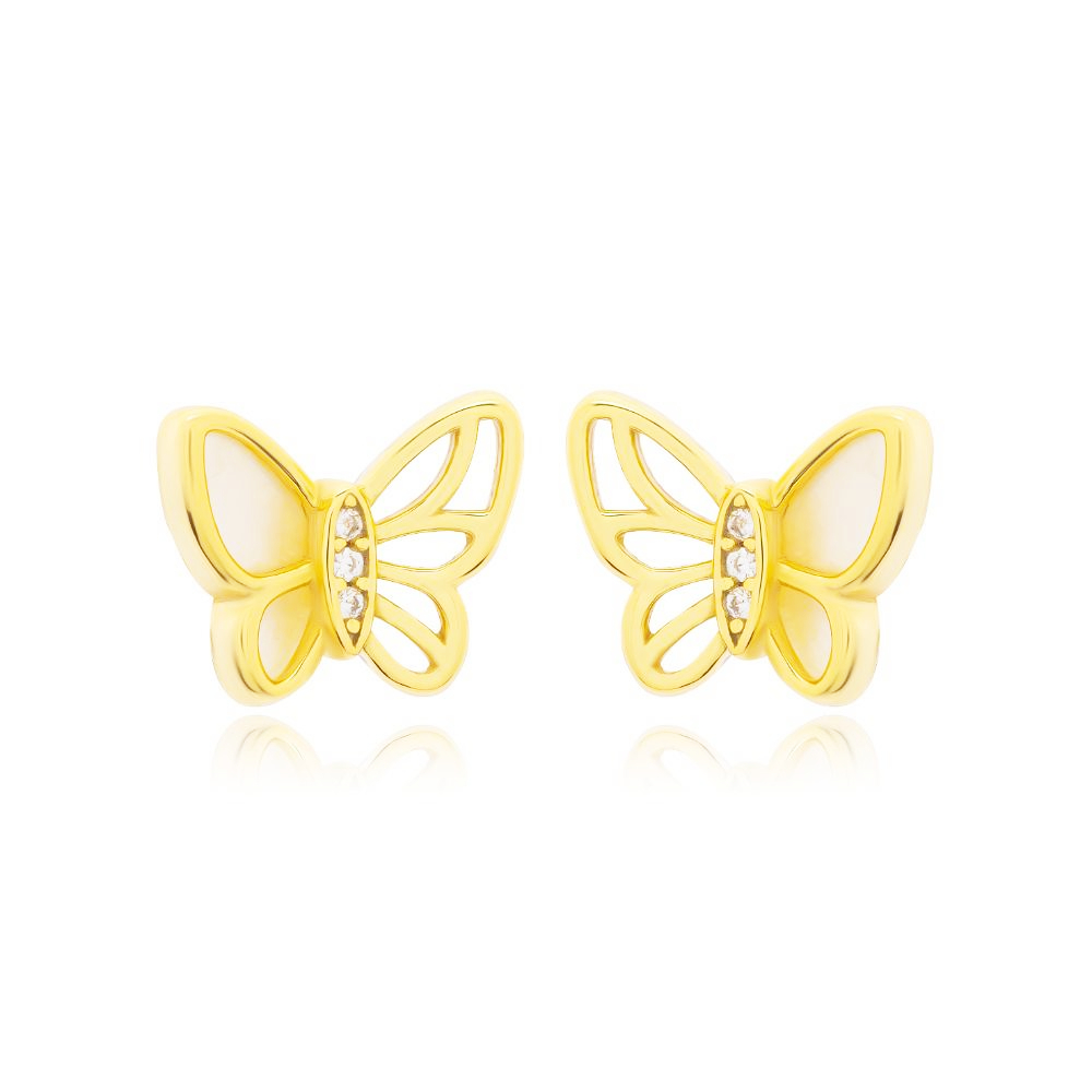JOOLS Σκουλαρίκια Πεταλούδες με Κρύσταλλα Επίχρυσο Ασήμι 925 SXAZ-003-E.2