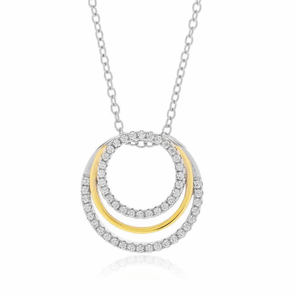 JOOLS Κολιέ Λευκά Κρύσταλλα Δίχρωμο Ασήμι 925 JPY18590L-YW
