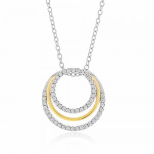 JOOLS Κολιέ Λευκά Κρύσταλλα Δίχρωμο Ασήμι 925 JPY18590L-YW