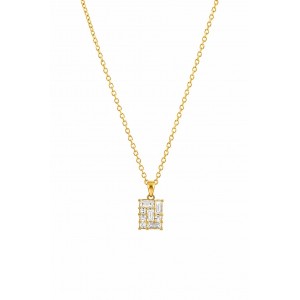 JOOLS Κολιέ Λευκά Κρύσταλλα Επίχρυσο Ασήμι 925 JD25325-2YG