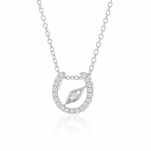 JOOLS Κολιέ Ματάκι Λευκό Ζιργκόν Ασήμι 925 JPY19414L-W