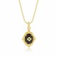 JOOLS Κολιέ vintage Μαύρη πέτρα BS06321N