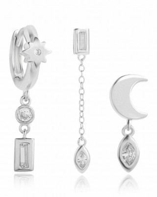 JOOLS Σκουλαρίκια Τριπλό Ασήμι 925 TYE230508-13.1
