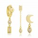 JOOLS Σκουλαρίκια Τριπλό Επίχρυσο Ασήμι 925 TYE230508-13.2