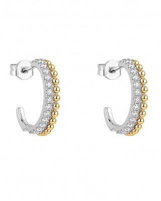JOOLS Σκουλαρίκια Κρίκοι Δίχρωμοι Ασήμι 925 JD31407-2RY