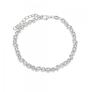 JOOLS Βραχιόλι Τennis Ριβιερα Λευκά κρύσταλλα Ασήμι 925 HC51611.1