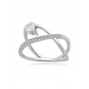 JOOLS Δαχτυλίδι Λευκά Ζιργκόν Ασήμι 925 JRY18308L-W