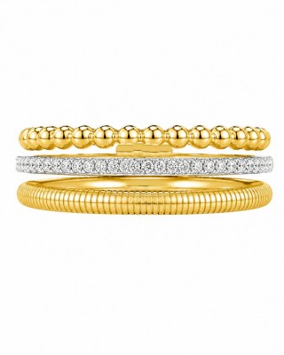 JOOLS Δαχτυλίδι Δίχρωμο Ασημί & Χρυσό Ασήμι 925 DM3731