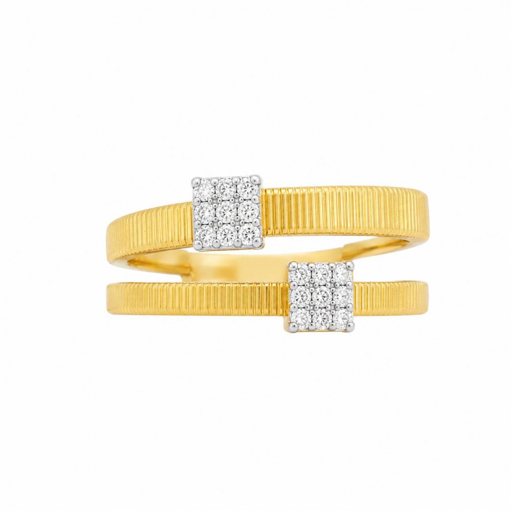 JOOLS Δαχτυλίδι Δίχρωμο Ασημί & Χρυσό Ασήμι 925 DM2940