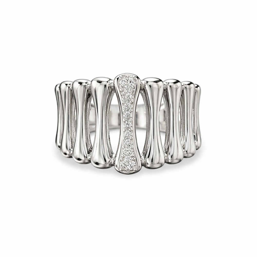 JOOLS Δαχτυλίδι Λευκά Ζιργκόν Ασήμι 925 JRY19404L-W