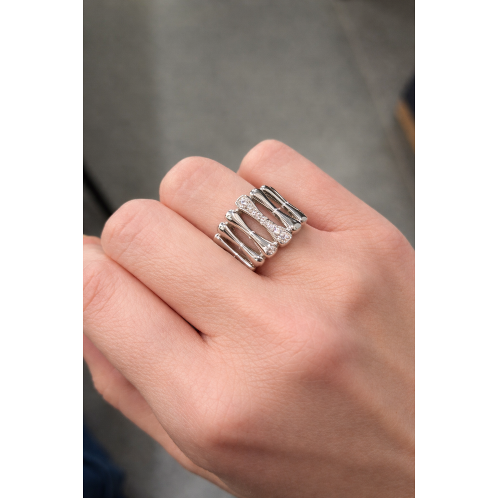 JOOLS Δαχτυλίδι Λευκά Ζιργκόν Ασήμι 925 JRY19404L-W