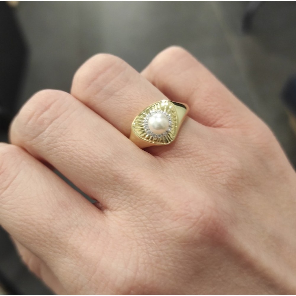 JOOLS Δαχτυλίδι Μαργαριτάρι Επίχρυσο Ασήμι 925 JRY19428L-YW