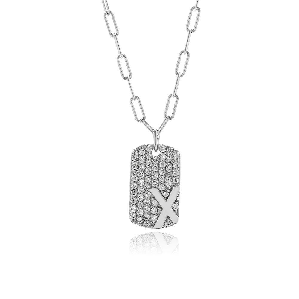 JOOLS Κολιέ με Μονόγραμμα X Ασήμι 925 JD30938RH