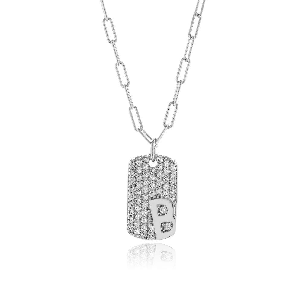 JOOLS Κολιέ με Μονόγραμμα B Ασήμι 925 JD30937RH