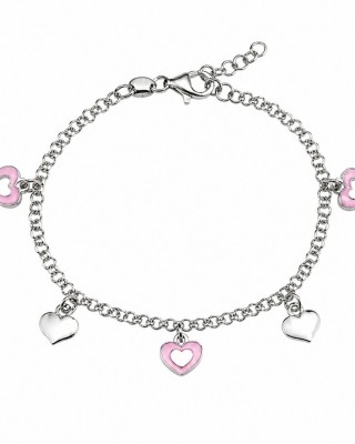 JOOLS Βραχιόλι Παιδικό με Καρδιε΄ς Ασήμι 925 SM1121