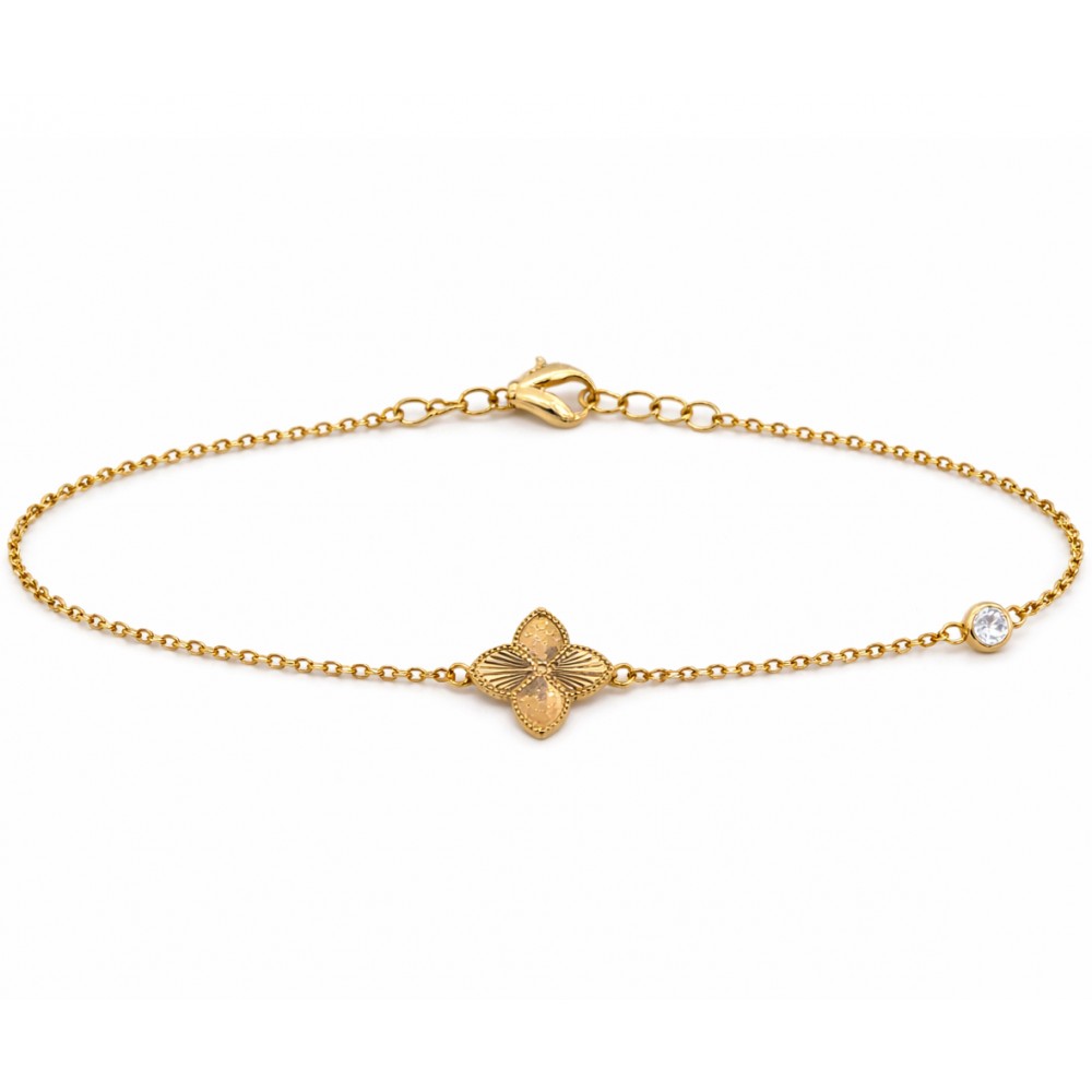 JOOLS Βραχιόλι Clover Επίχρυσο Ασήμι 925 BXAZ-110