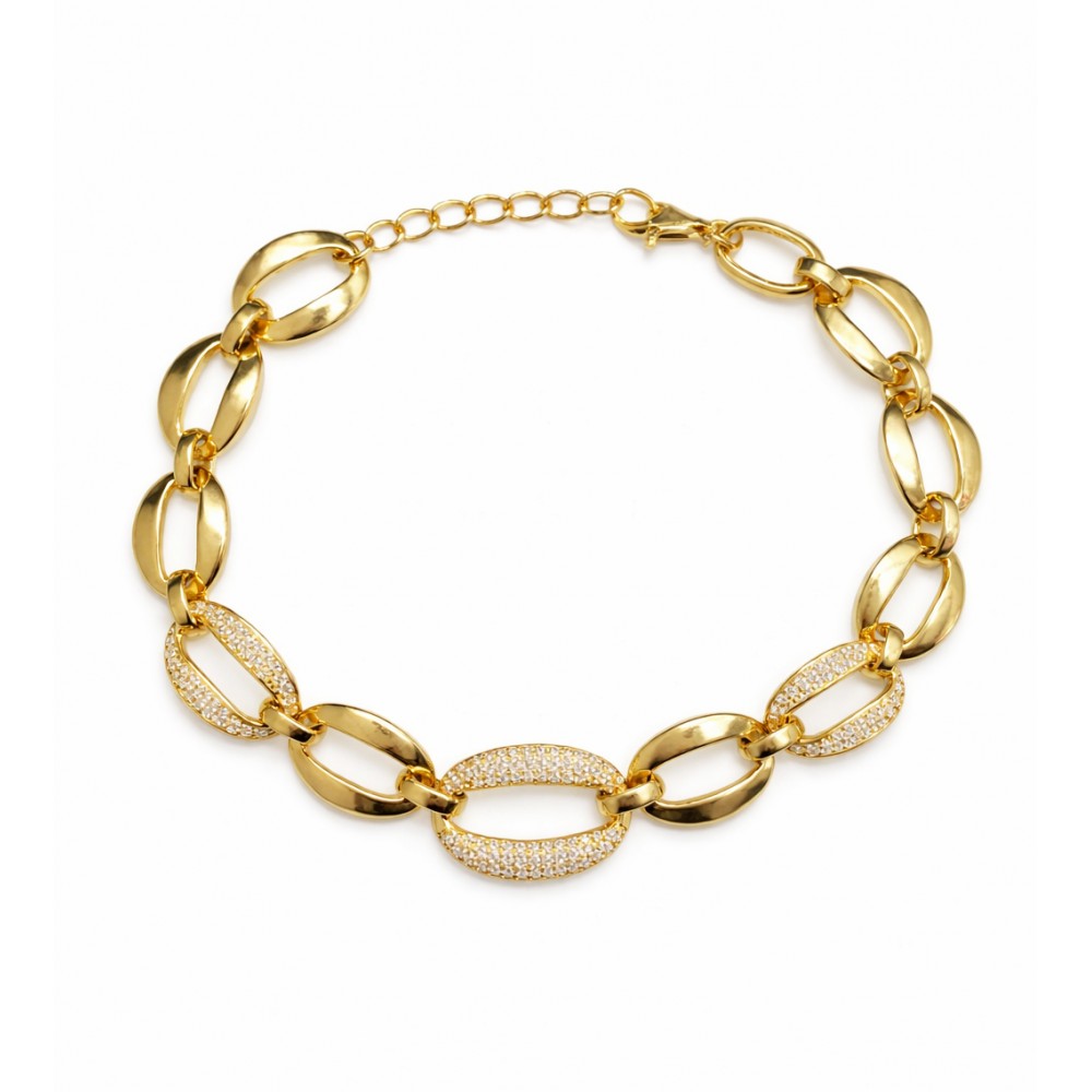 JOOLS Βραχιόλι Επίχρυσο Ασήμι 925 Λευκά Ζιργκόν BLC3422