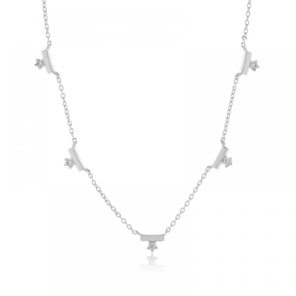 JOOLS Κολιέ Ασήμι 925 Λευκά Ζιργκόν SN5949.2