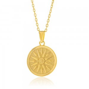 JOOLS Κολιέ Ήλιος της Βεργίνας Επίχρυσο Ασήμι 925 GR7N061