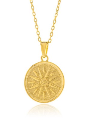 JOOLS Κολιέ Ήλιος της Βεργίνας Επίχρυσο Ασήμι 925 GR7N061