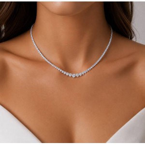 JOOLS Κολιέ Ριβιέρα Tennis Λευκά Ζιργκόν Ασήμι 925 P3T-50-20-16N JOOLS Κολιέ Ριβιέρα Tennis Λευκά Ζιργκόν Ασήμι 925 P3T-50-20-16N