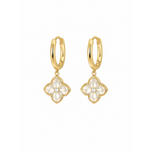 JOOLS Σκουλαρίκια Κρίκοι Clover Επίχρυσο Ασήμι 925 BS05615E.2