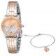 JUST CAVALLI Mini Rose Gold Ρολόι Gift Set Ανοξείδωτο Ατσάλι Μπρασελέ JC1L328M0095