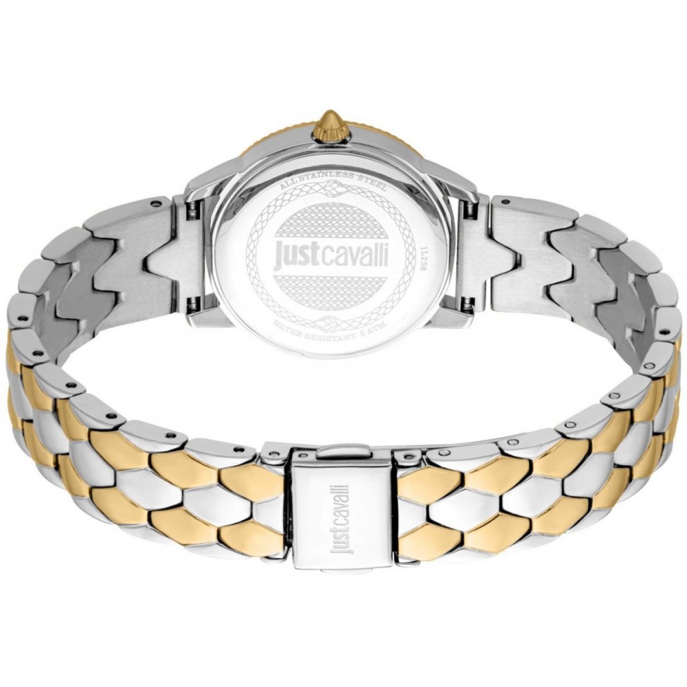 JUST CAVALLI Glam Crystals Ρολόι Δίχρωμο Ανοξείδωτο Ατσάλι Μπρασελέ JC1L258M0265