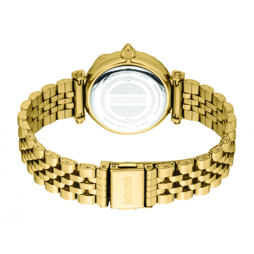 JUST CAVALLI Snake Ρολόι Επιχρυσωμένο Ανοξείδωτο Ατσάλι Μπρασελέ JC1L332M0355