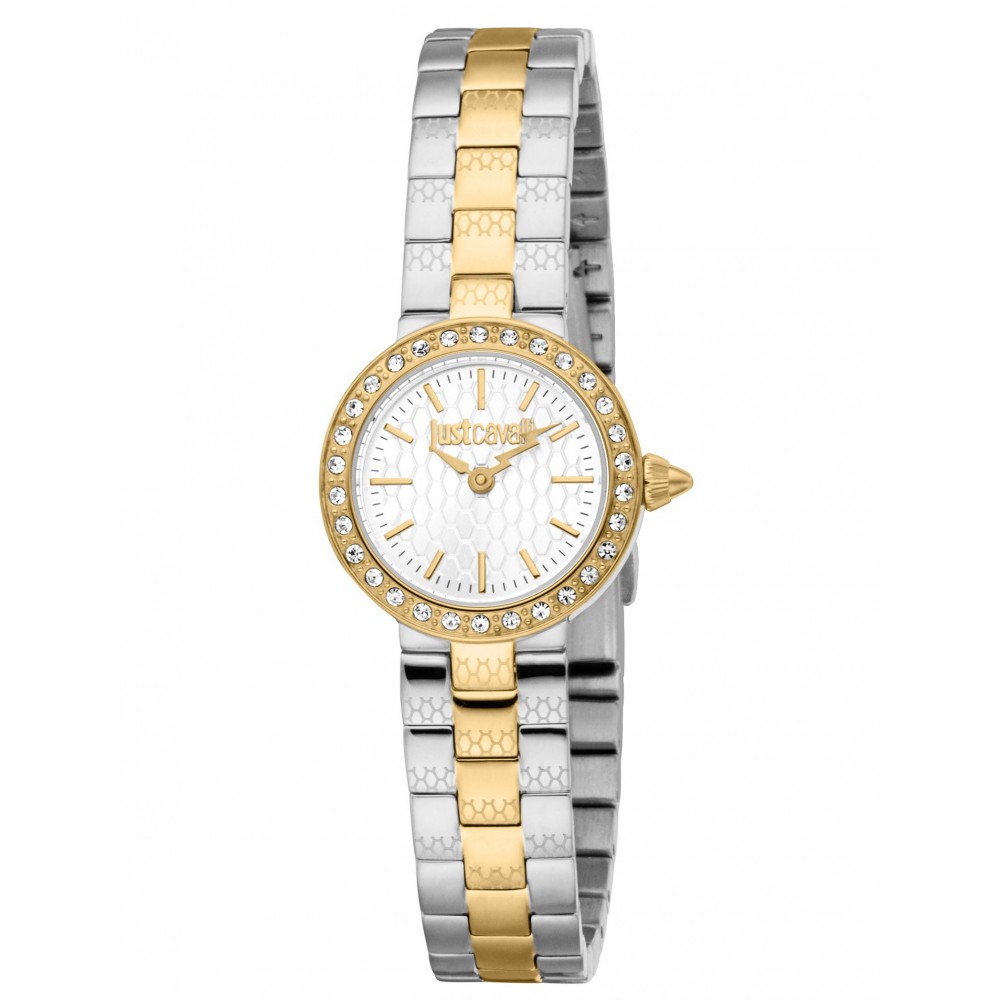 JUST CAVALLI Mini Ρολόι Δίχρωμο Ανοξείδωτο Ατσάλι Μπρασελέ JC1L362M0085